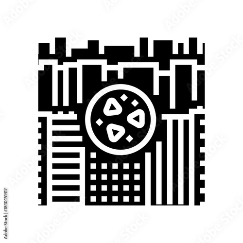 microplastics urban environment glyph icon vector illustration