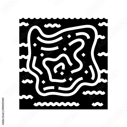 oil slick on the ocean surface glyph icon vector illustration