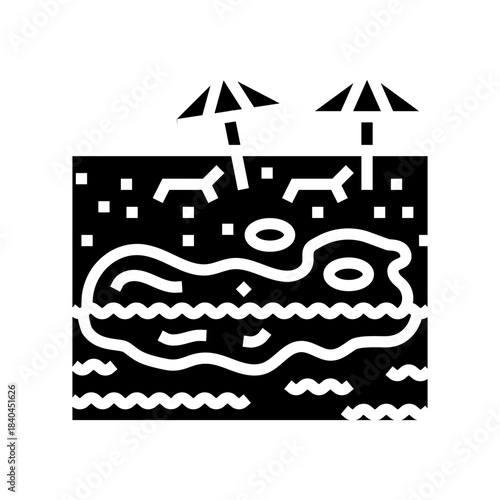 contaminated shore oil stains glyph icon vector illustration