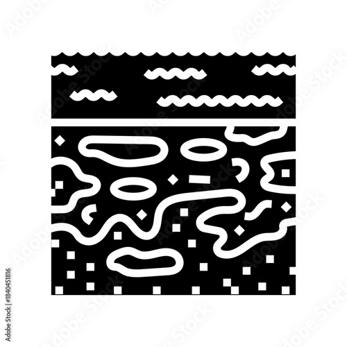 oil smudge on a sandy beach glyph icon vector illustration