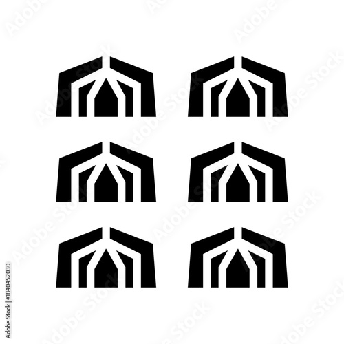 temporary shelter or refugee camp tent glyph icon vector illustration