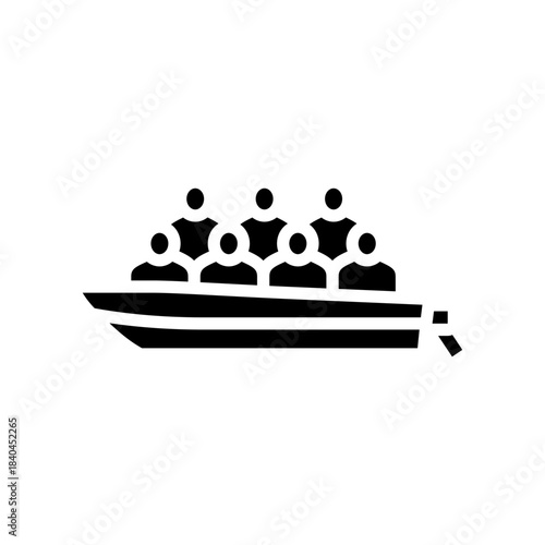 boat overloaded people glyph icon vector illustration