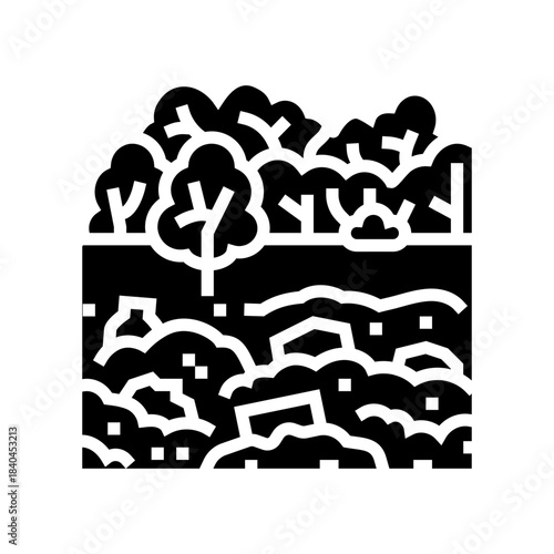 industrial dump site forest glyph icon vector illustration