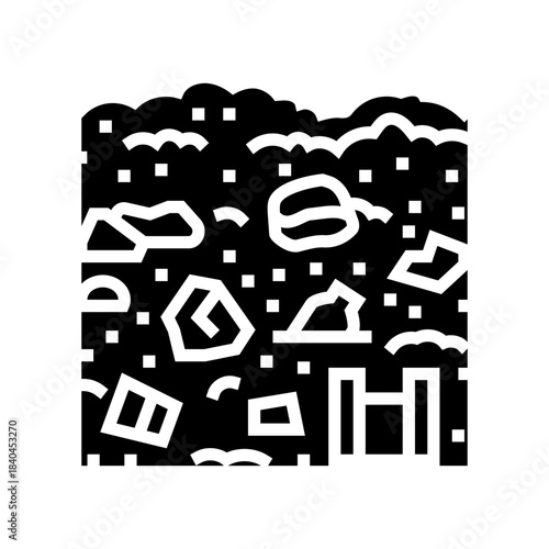 soil mixed plastic and glass glyph icon vector illustration