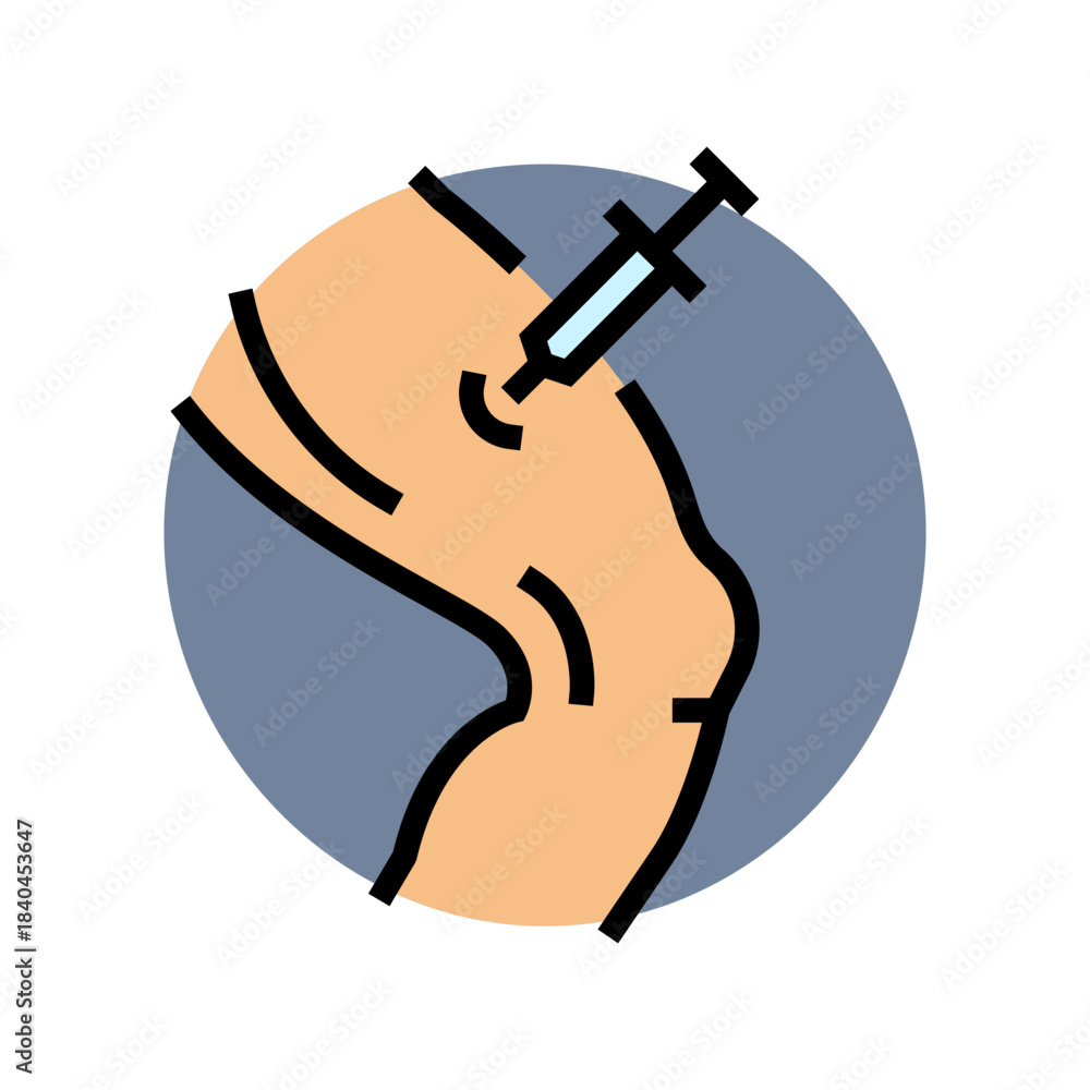 Fototapeta premium person injecting steroid thigh color icon vector illustration