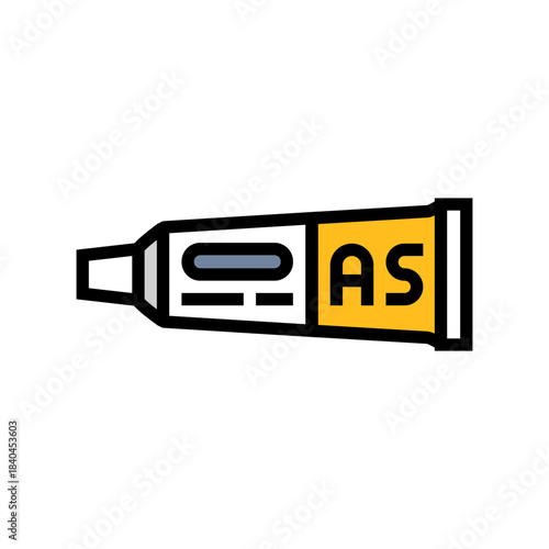 steroid cream tube color icon vector illustration