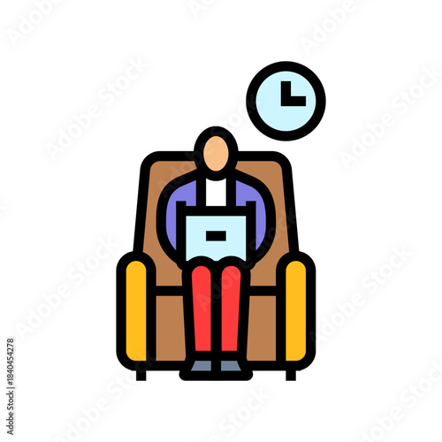 self employed person color icon vector illustration