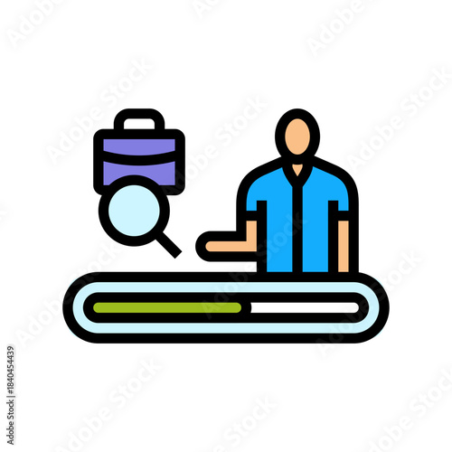 underemployed worker half filled bar color icon vector illustration