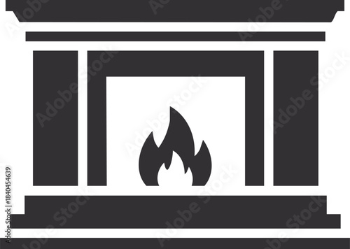 Cozy Lit Fireplace vector Illustration