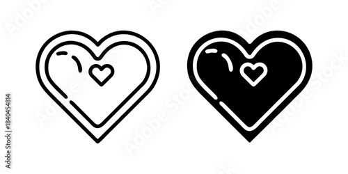 Minimal Heart Like Favorite outline and pictogram icon set for Social Media Engagement UI, heart, like, favorite, love, social, and  media.
