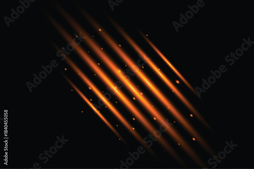 Golden transparent light lens flares streaks