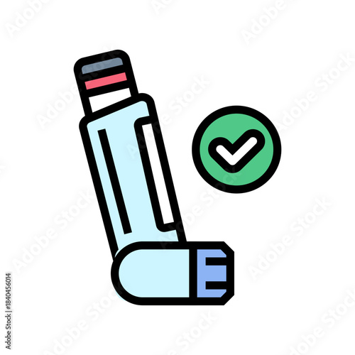 inhaler for pollen allergy relief color icon vector illustration