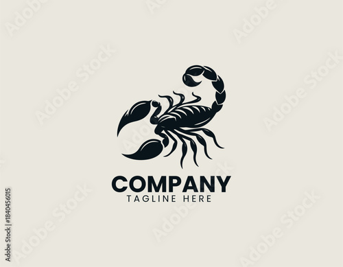 Leaf Scorpion Insect black vector logo illustration