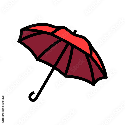 opened umbrella color icon vector illustration