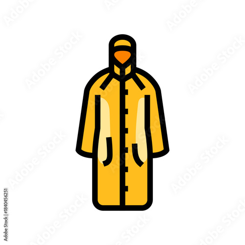 raincoat hood color icon vector illustration