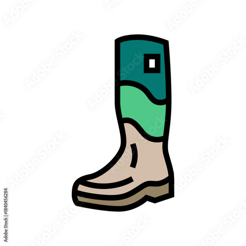 waterproof boots color icon vector illustration