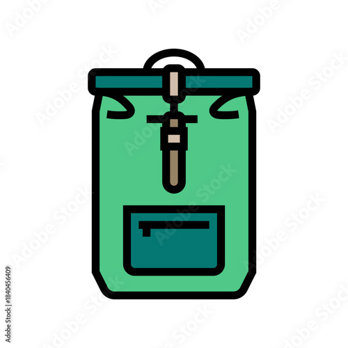 water repellent backpack color icon vector illustration