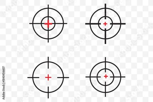 Gun target icon web Vector collection in black strokes
