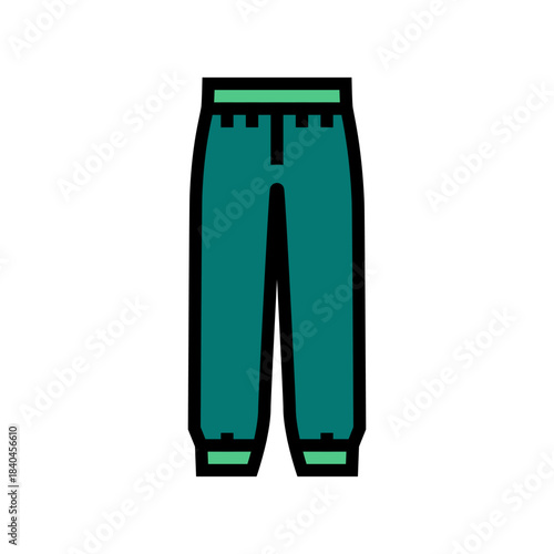 rain pants elastic waistband color icon vector illustration