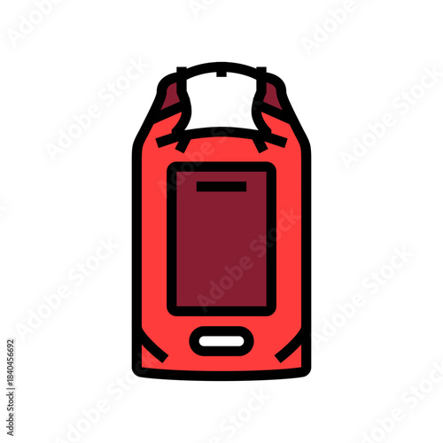 waterproof bag color icon vector illustration