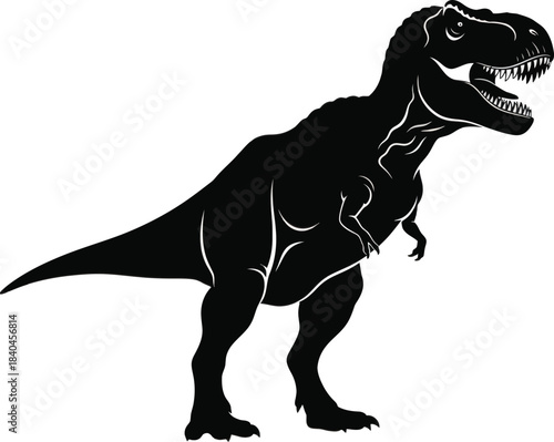 Tyrannosaurus rex dinosaur silhouette vector illustration
