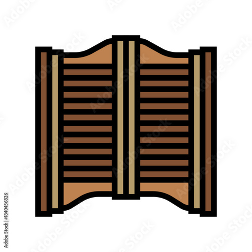 swinging double doors color icon vector illustration