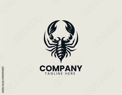 Leaf Scorpion Insect black vector logo illustration