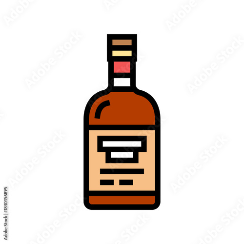 bourbon bottle color icon vector illustration