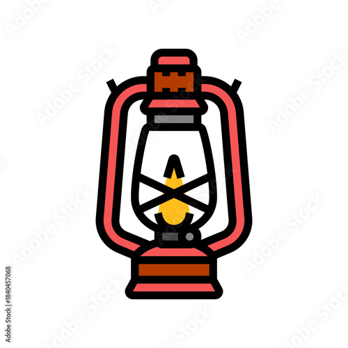 kerosene lamp color icon vector illustration