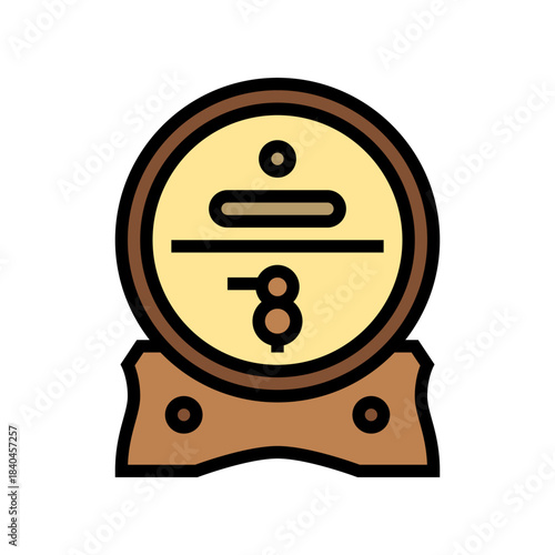 barrel whiskey label color icon vector illustration