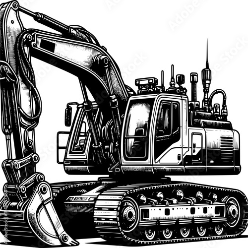 Industrial robotic arm machine vector illustration