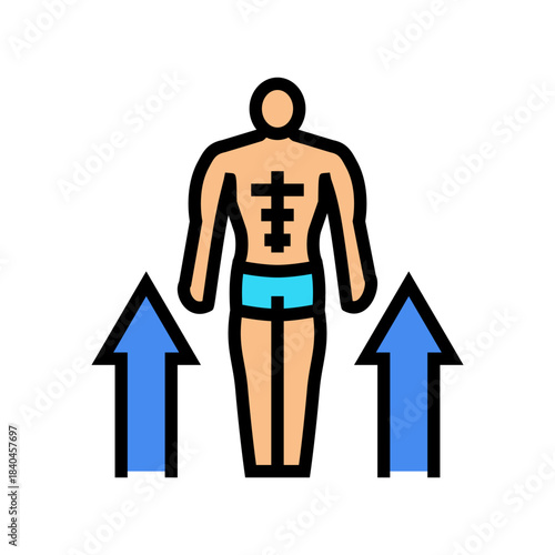 man enhanced strength color icon vector illustration