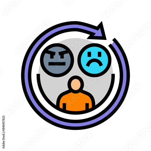 mood swings or anger color icon vector illustration