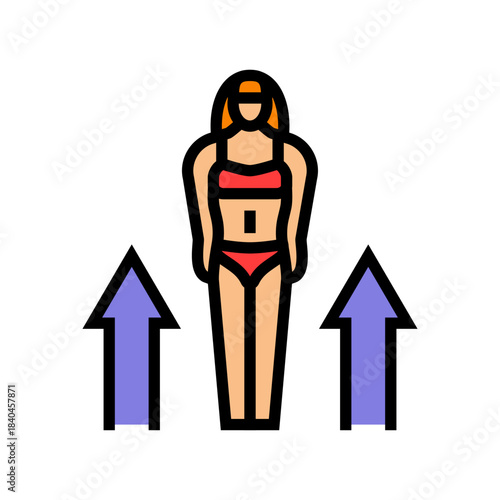 female body silhouette masculine features color icon vector illustration