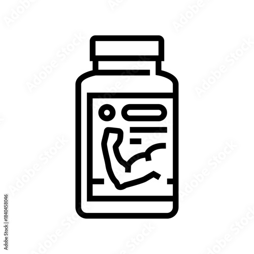 testosterone booster bottle line icon vector illustration