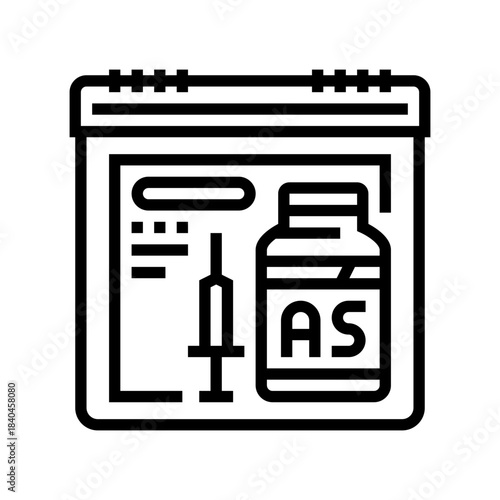 steroid cycle calendar line icon vector illustration