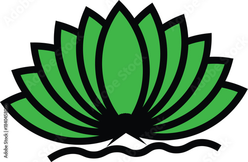 Water Lily or Lotus illustration design 