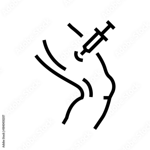 person injecting steroid thigh line icon vector illustration