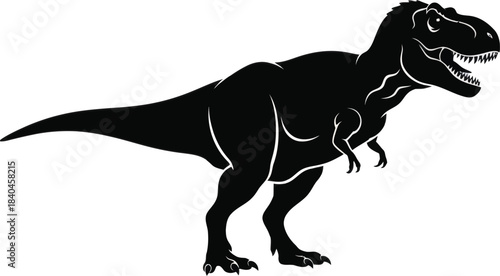 Tyrannosaurus rex dinosaur silhouette vector illustration