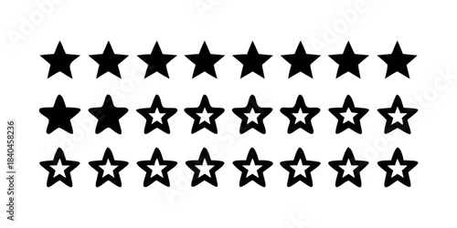 Stars set of 65 black icons. Rating Star icon. Star vector collection. Modern simple stars. Vector illustration. vector icon
