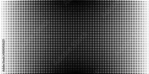 Set of halftone dots gradient pattern texture isolated on white background. Straight dotted spots using halftone circle dot raster texture.