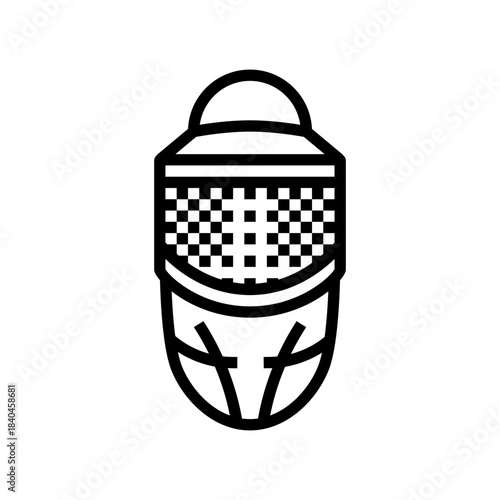 beekeeping hat mesh veil line icon vector illustration