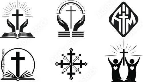 Christian Cross Faith Symbol Vector Set