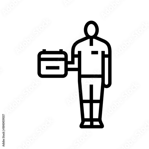 seasonal worker calendar line icon vector illustration