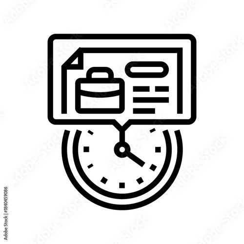 temporary contract time limit line icon vector illustration