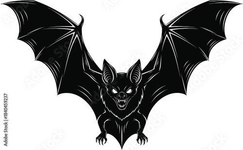 Bat Wings Gothic Emblem Vector