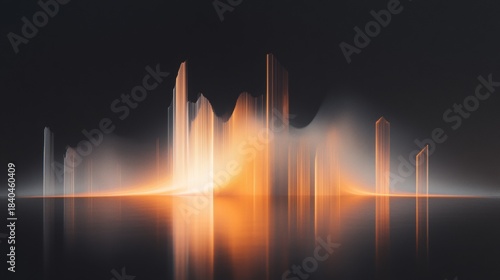 A soft glowing light coming from a distant city at night.