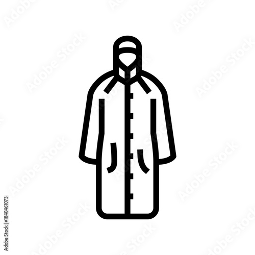 raincoat hood line icon vector illustration