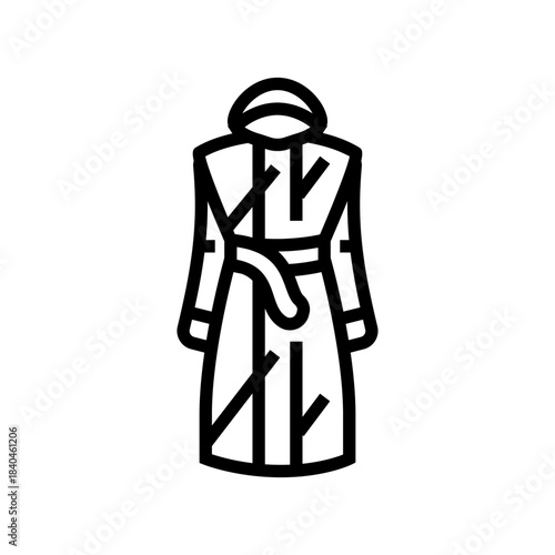belted rain cape line icon vector illustration
