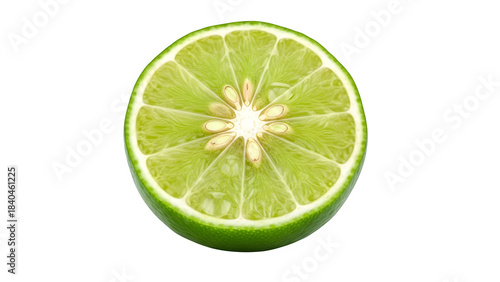 Fresh green lime, isolated on white or transparent background. PNG